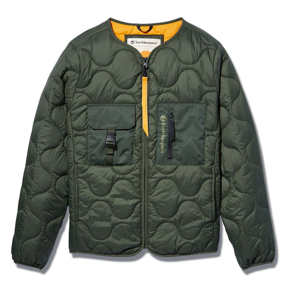 Timberland Mens Jackets Ecoriginal EK+ Onion Quilted - Dark Green - India JZ9104385